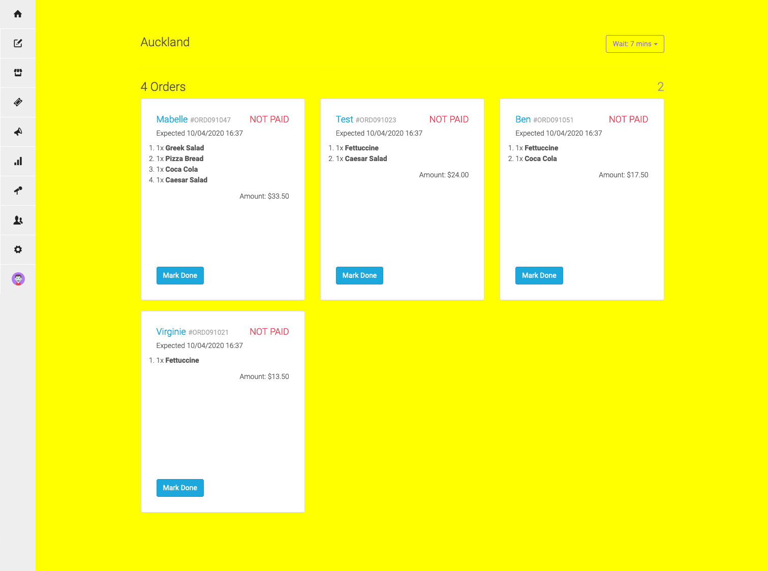 Online Ordering Live Dashboard