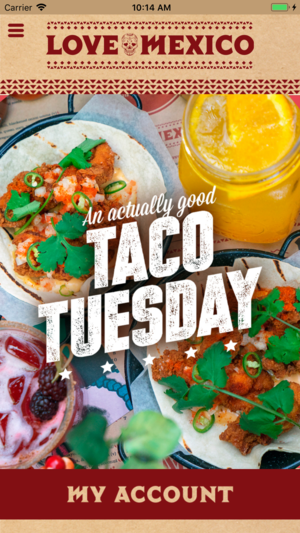 Screenshot of the Mexico Food & Liquor iOS App