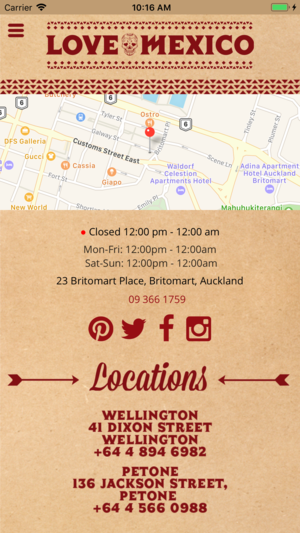 Second screenshot of the Mexico Food & Liquor iOS App