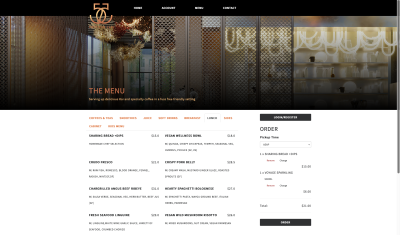 Screenshot of Online Ordering