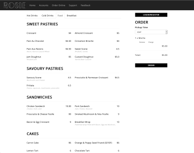 Online Orderin Website Screenshot