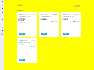 Dashboard flashes with new orders