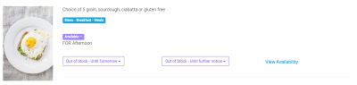 An out of stock item